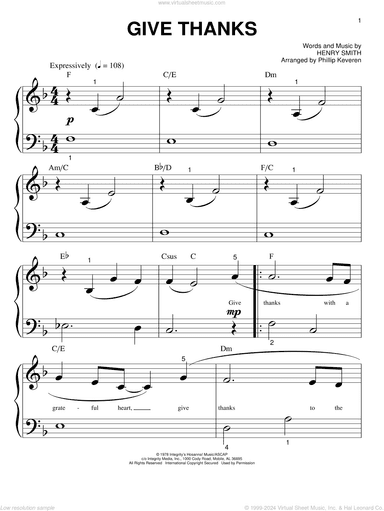 Give Thanks (arr. Phillip Keveren)
