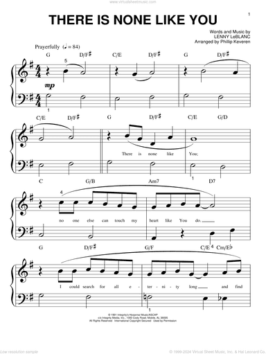 There Is None Like You (arr. Phillip Keveren)