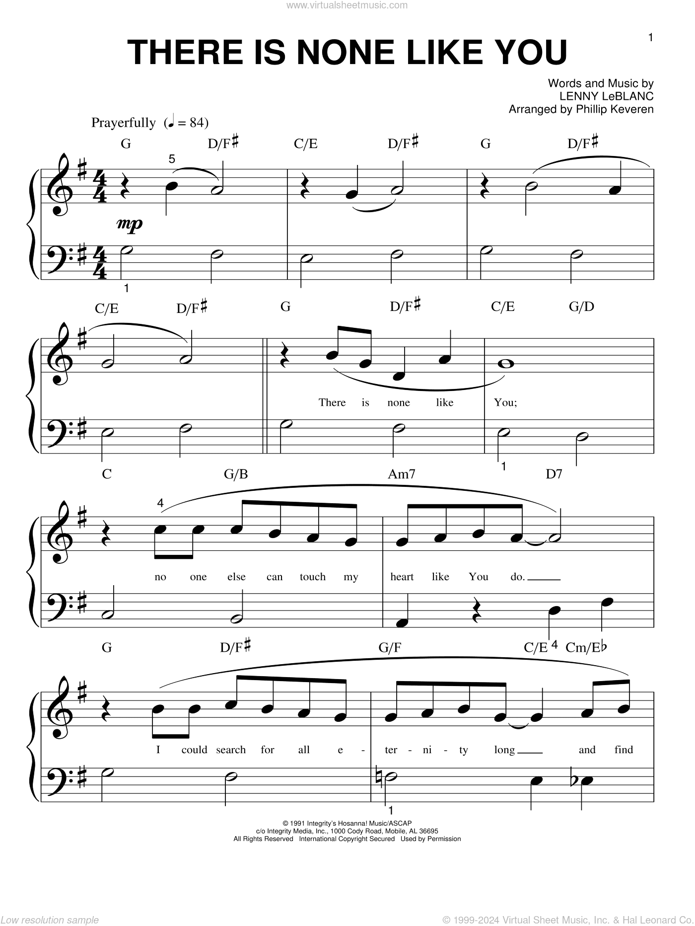 There Is None Like You (arr. Phillip Keveren)