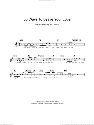 Fifty Ways To Leave Your Lover