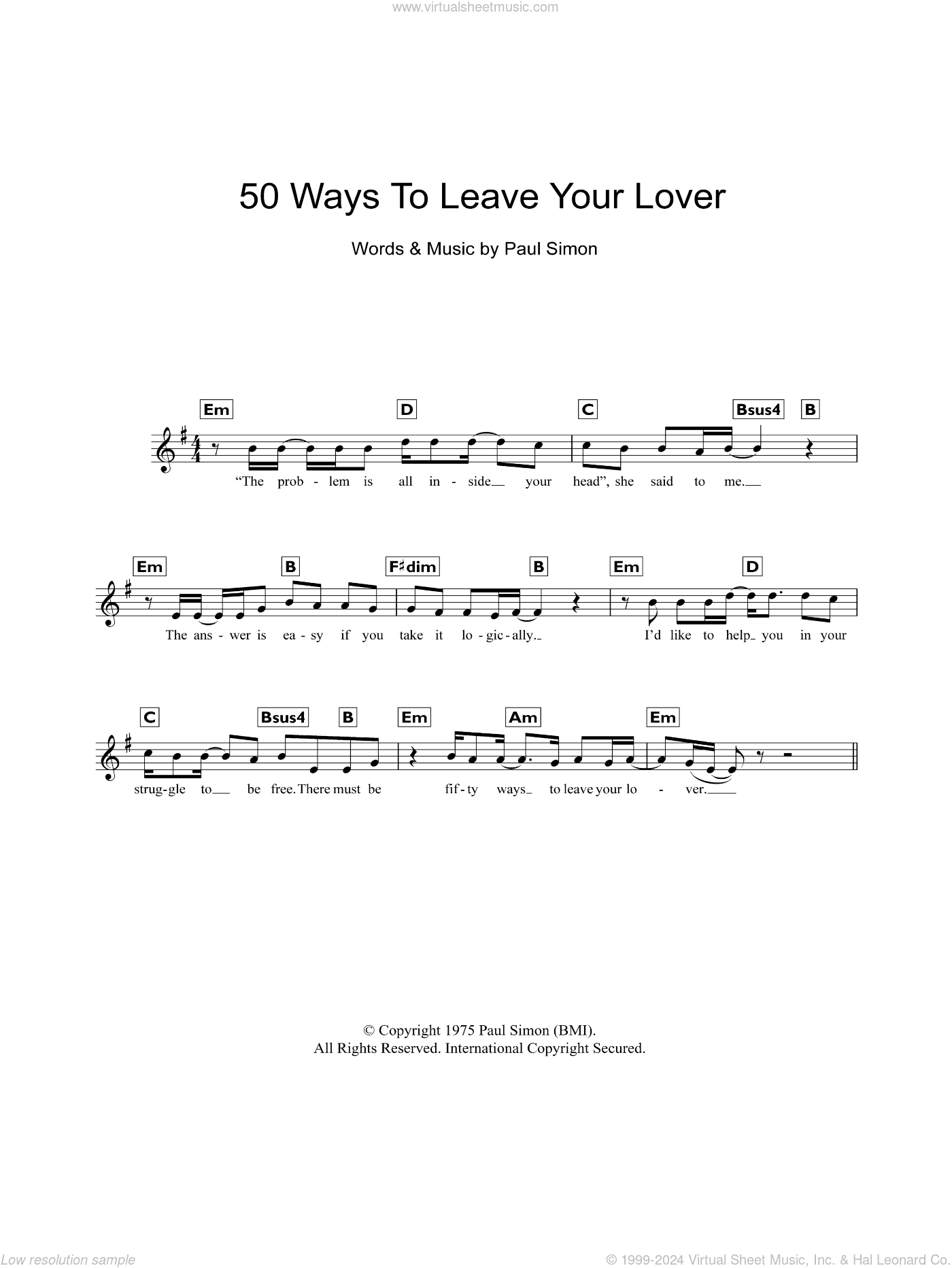 Fifty Ways To Leave Your Lover