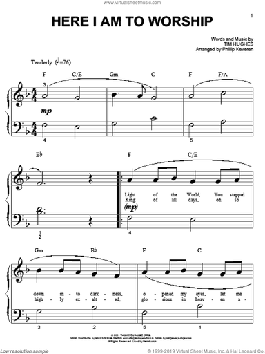 Here I Am To Worship (arr. Phillip Keveren)