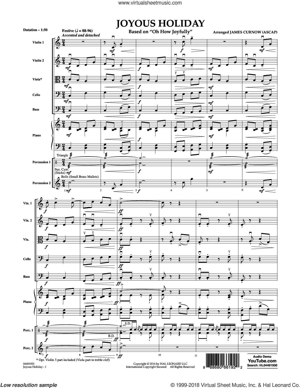 Joyous Holiday (based on Oh How Joyfully)
