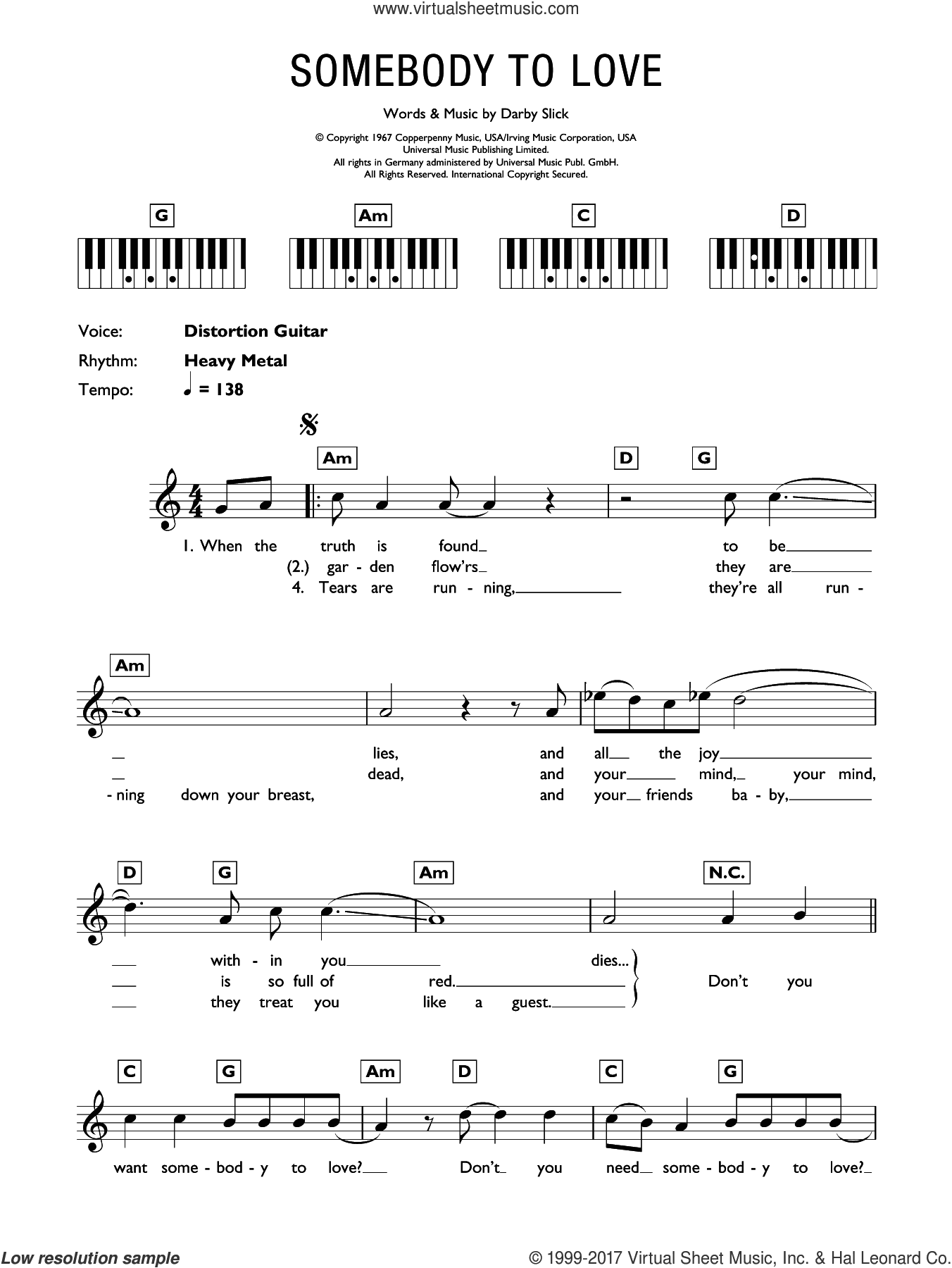 Somebody To Love, (intermediate)