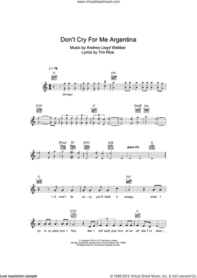 Don't Cry For Me Argentina (from Evita)