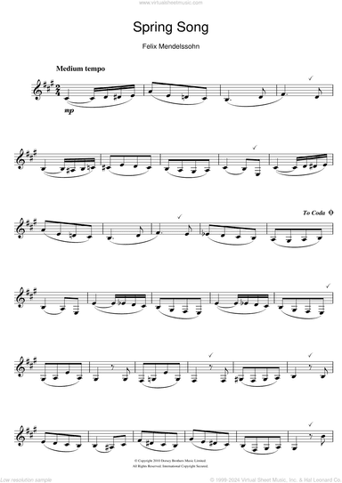 Spring Song, from Songs Without Words, Op.62