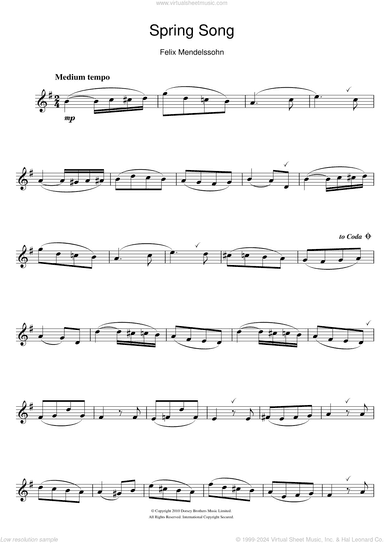 Spring Song, from Songs Without Words, Op.62