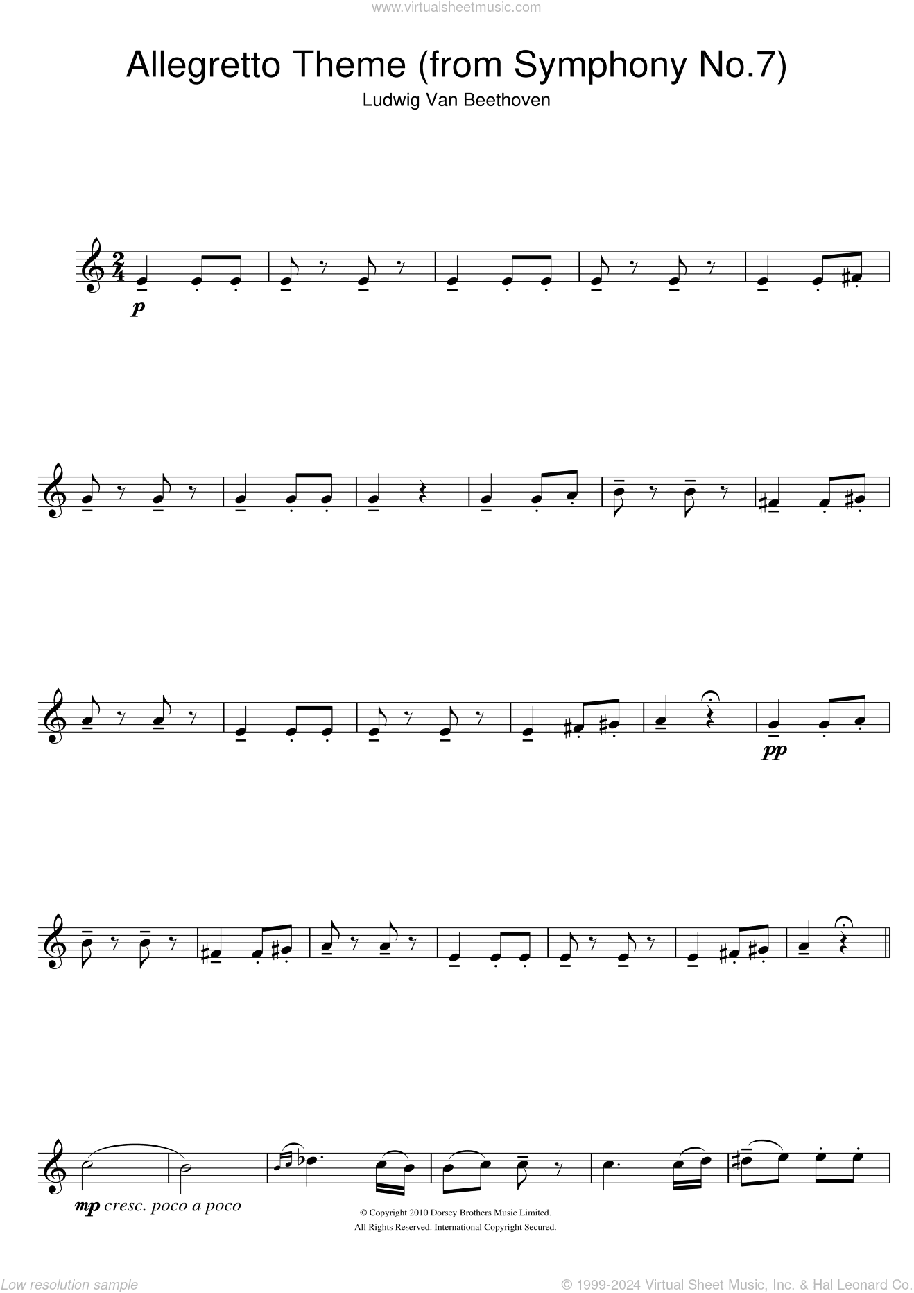 Allegretto Theme (from Symphony No. 7)
