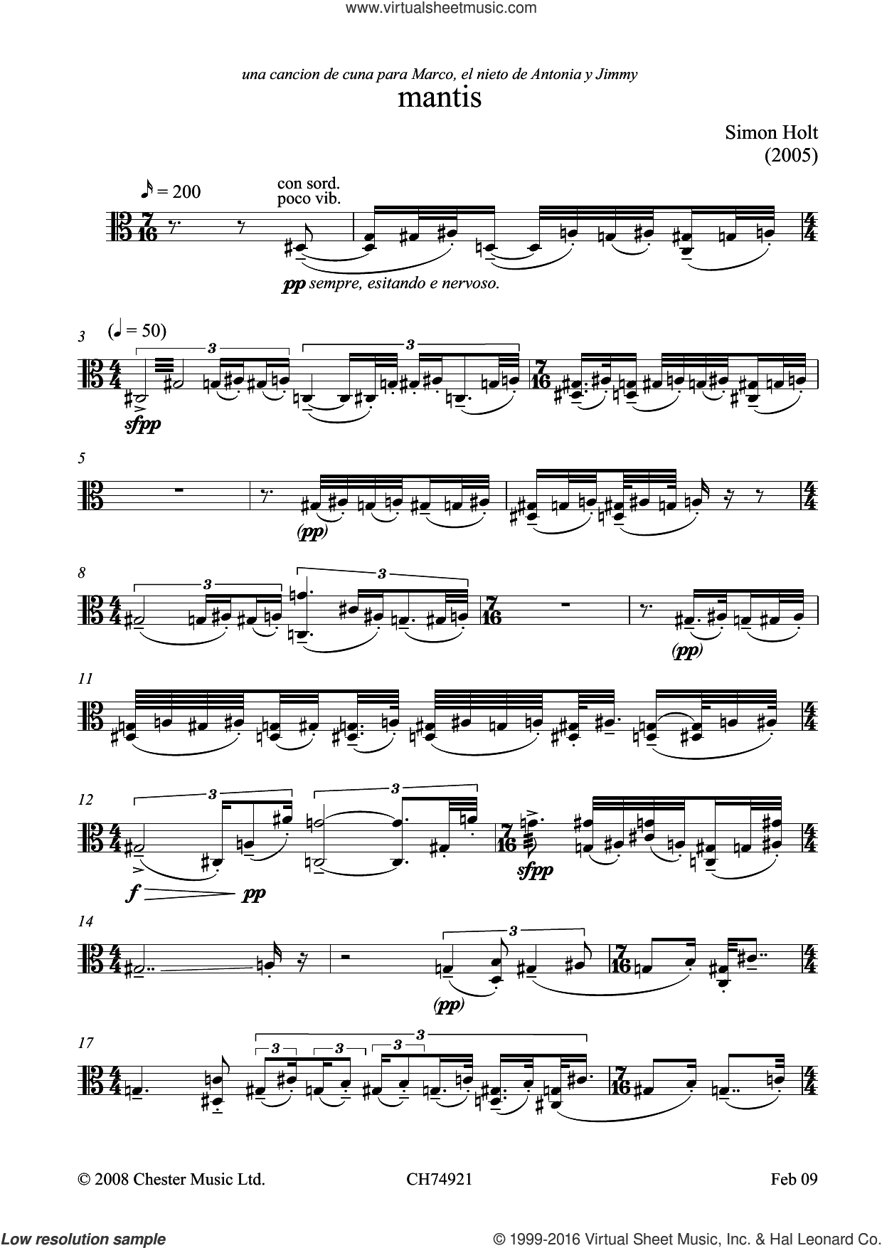 Mantis (for solo viola)