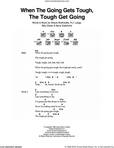 When The Going Gets Tough, The Tough Get Going
