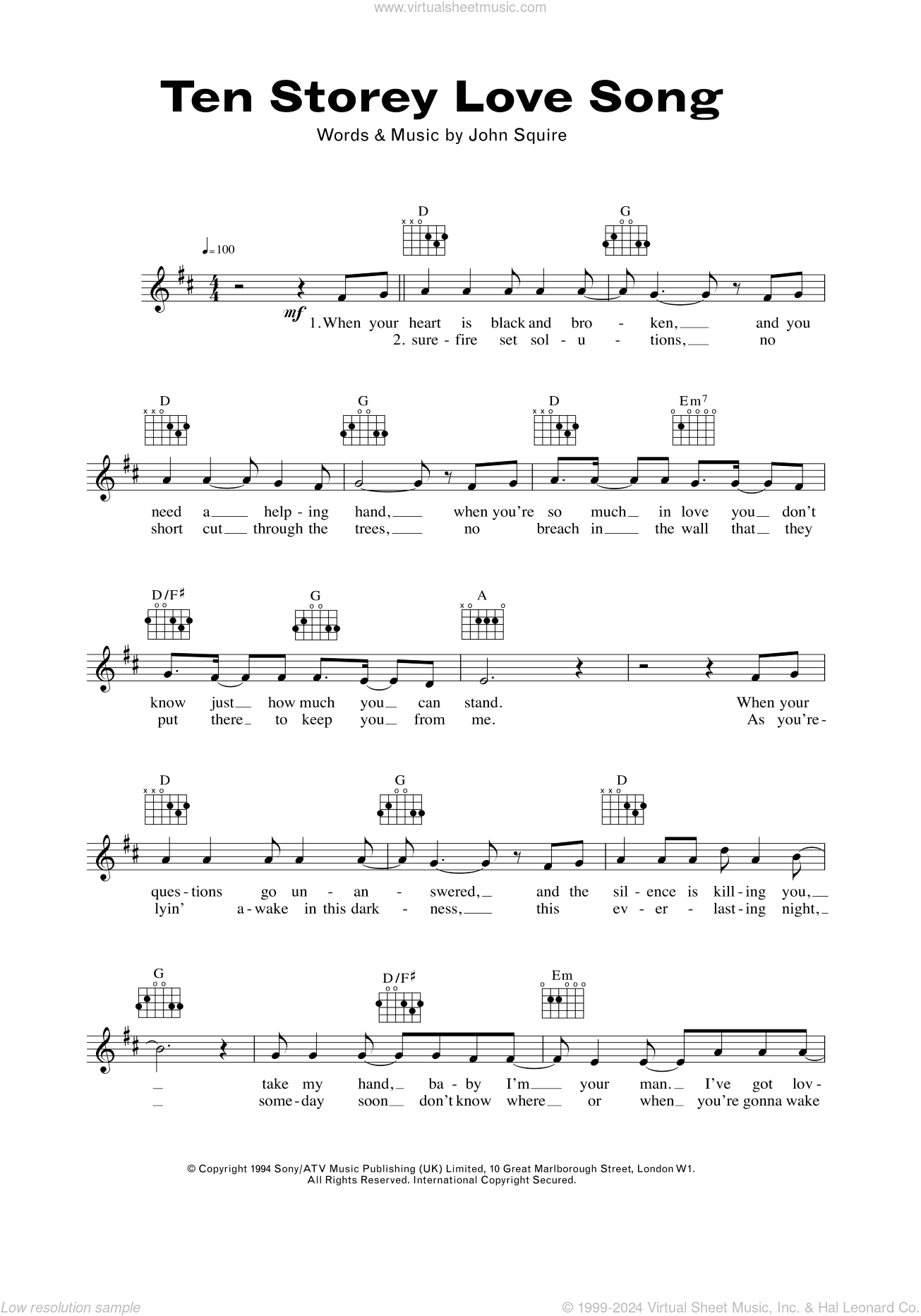 Ten Storey Love Song