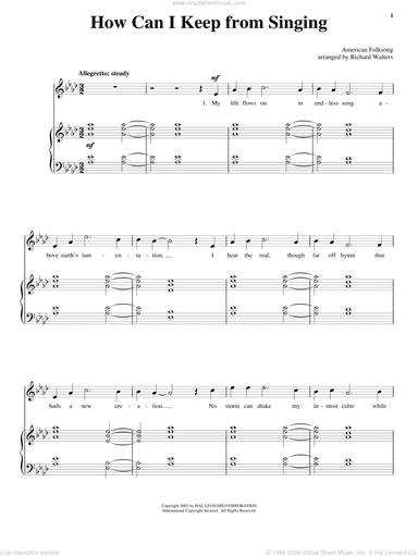 How Can I Keep From Singing