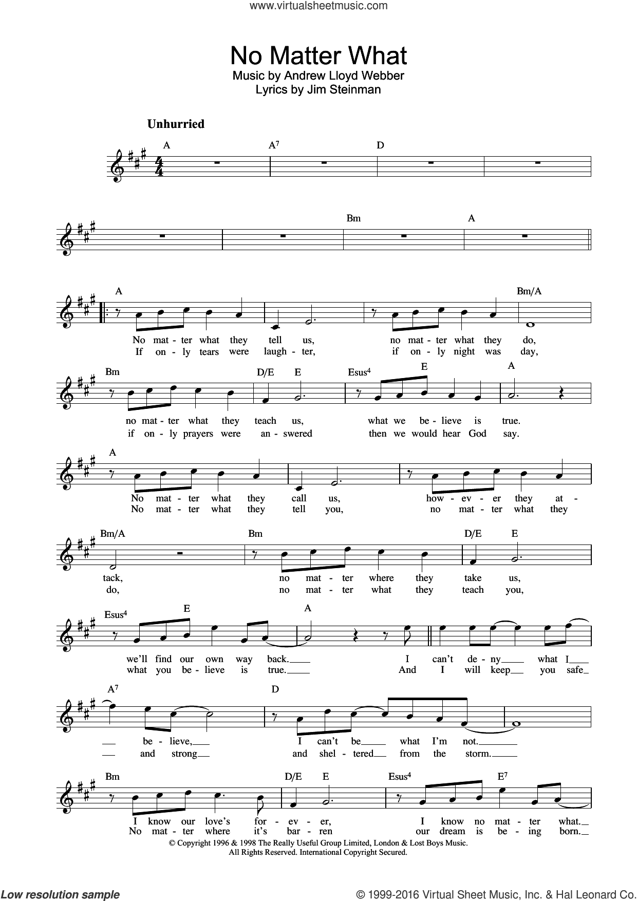 No Matter What (from Whistle Down The Wind)