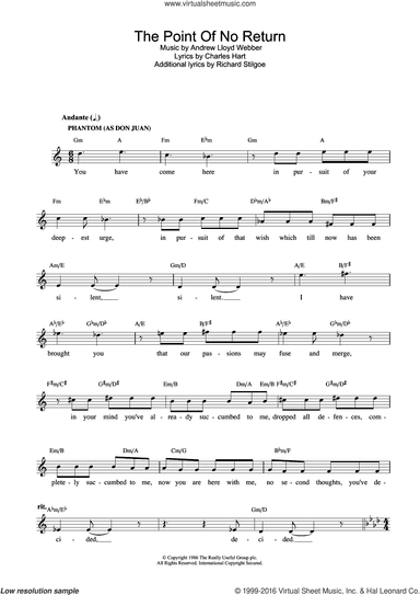 The Point Of No Return (from The Phantom Of The Opera)