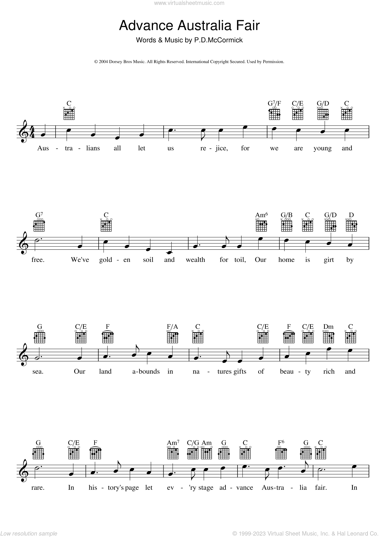 Advance Australia Fair (Australian National Anthem)