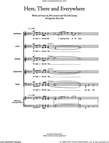 Here, There And Everywhere (arr. Berty Rice)