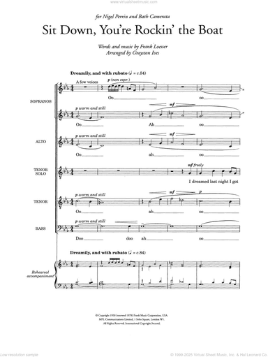 Sit Down, You're Rockin' The Boat (from 'Guys and Dolls') (arr. Grayston Ives)