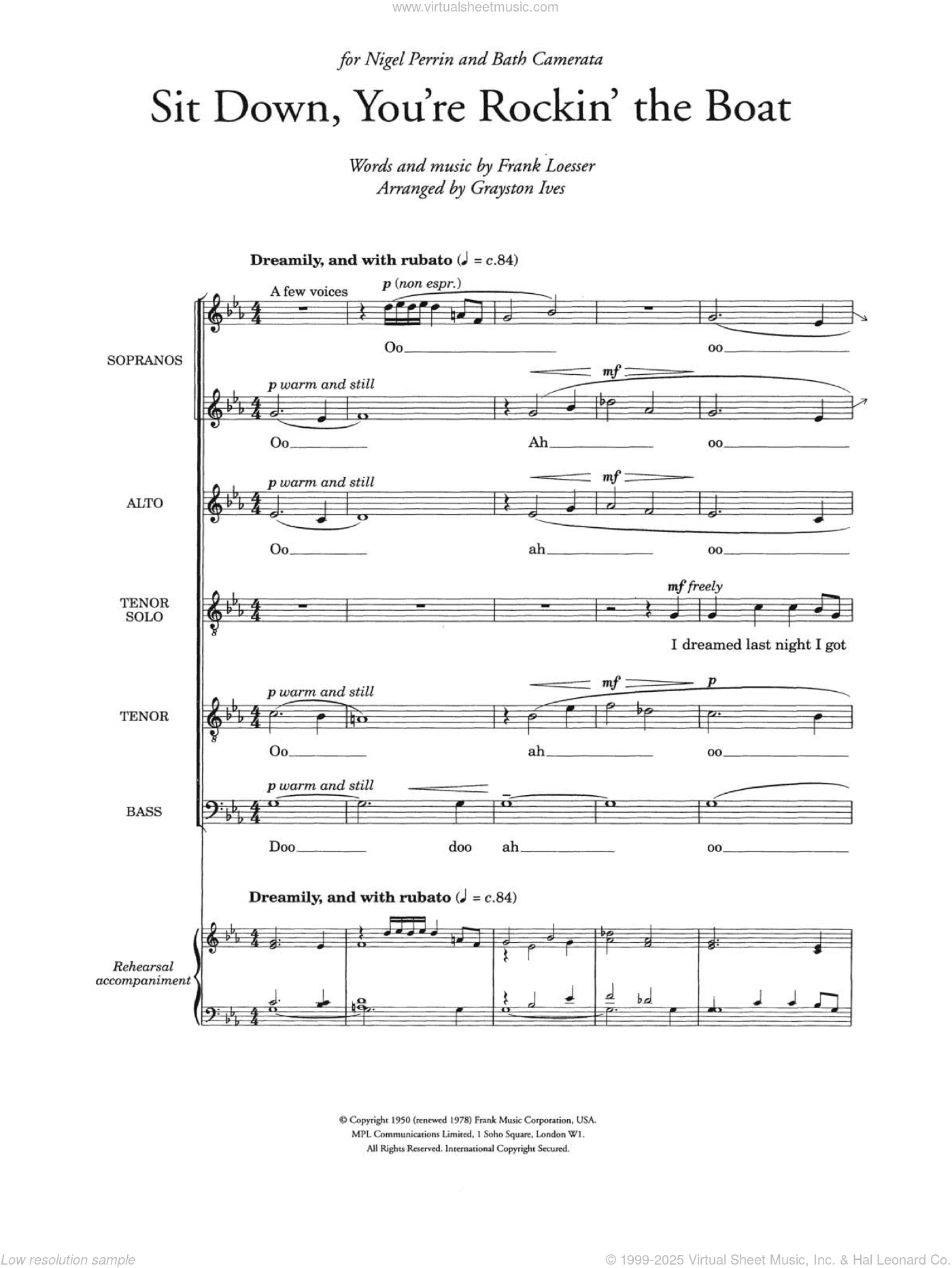 Sit Down, You're Rockin' The Boat (from 'Guys and Dolls') (arr. Grayston Ives)