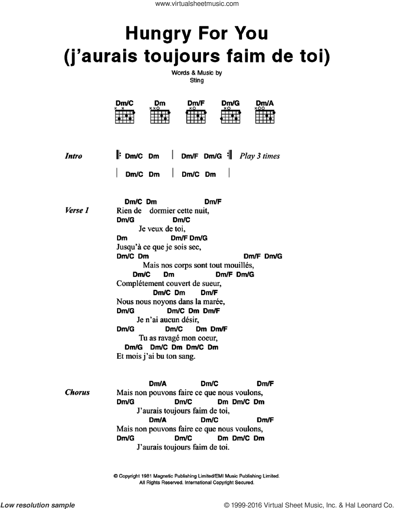 Hungry For You (J'aurais Toujours Faim De Toi)