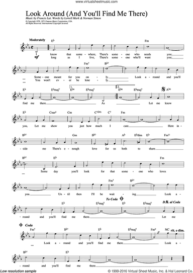Look Around (And You'll Find Me There) (from Love Story)