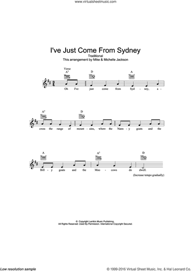 I've Just Come From Sydney