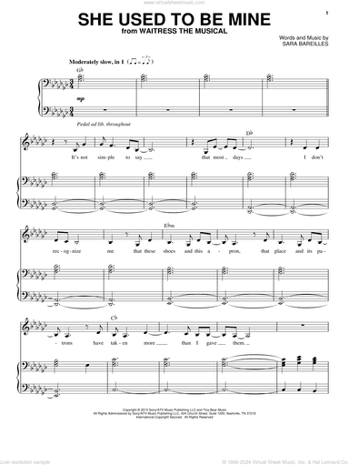 She Used To Be Mine (from Waitress The Musical)