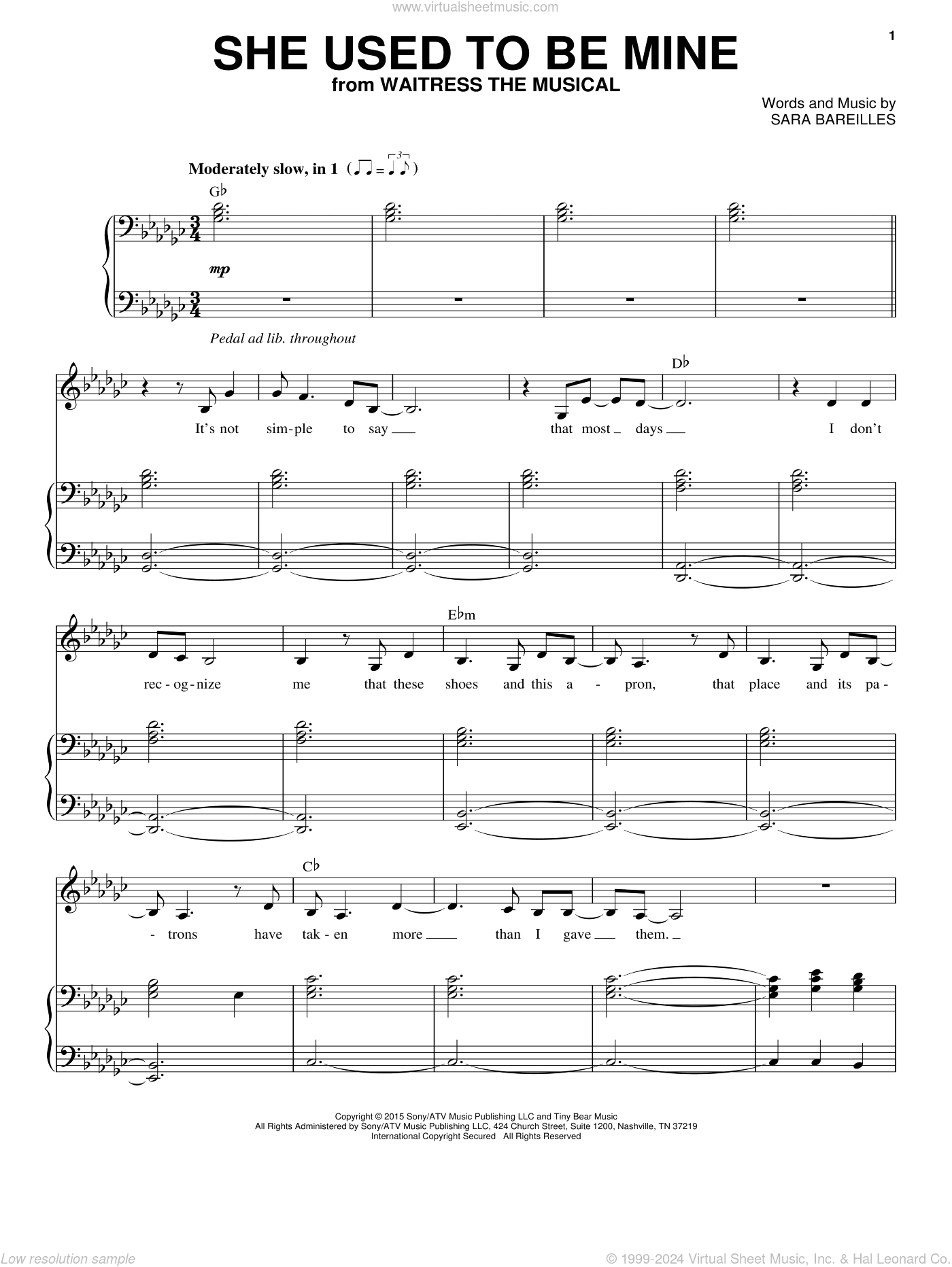 She Used To Be Mine (from Waitress The Musical)
