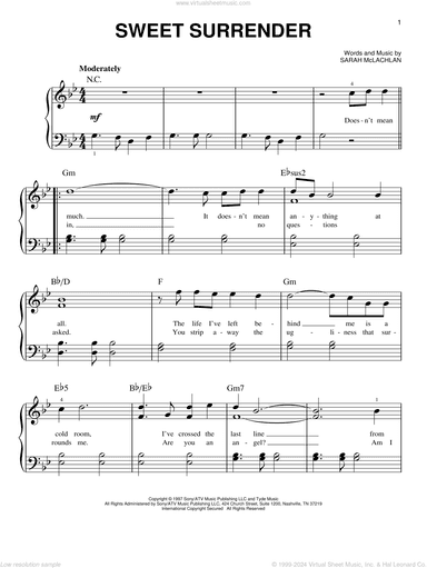 Sweet Surrender, (easy)