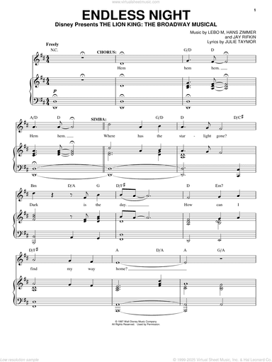 Endless Night (from The Lion King: Broadway Musical)