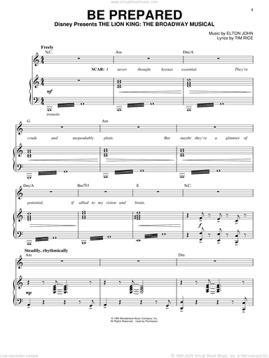 Be Prepared (from The Lion King: Broadway Musical)