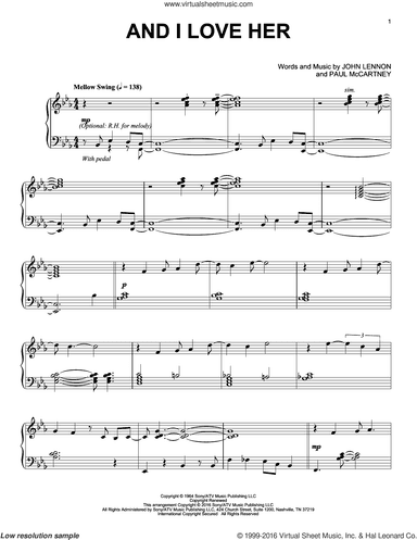 And I Love Her [Jazz version]