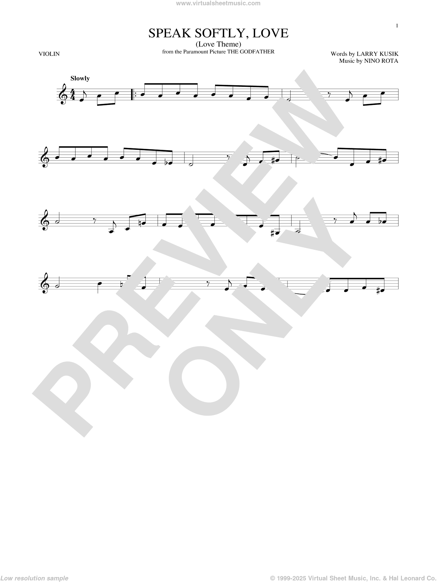 Speak Softly, Love (Love Theme)