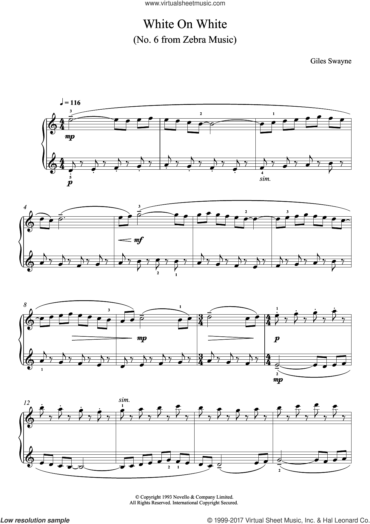 White On White (No. 6 from Zebra Music)