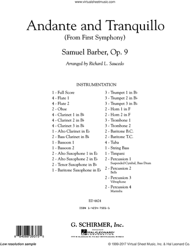 Andante and Tranquillo (from First Symphony)