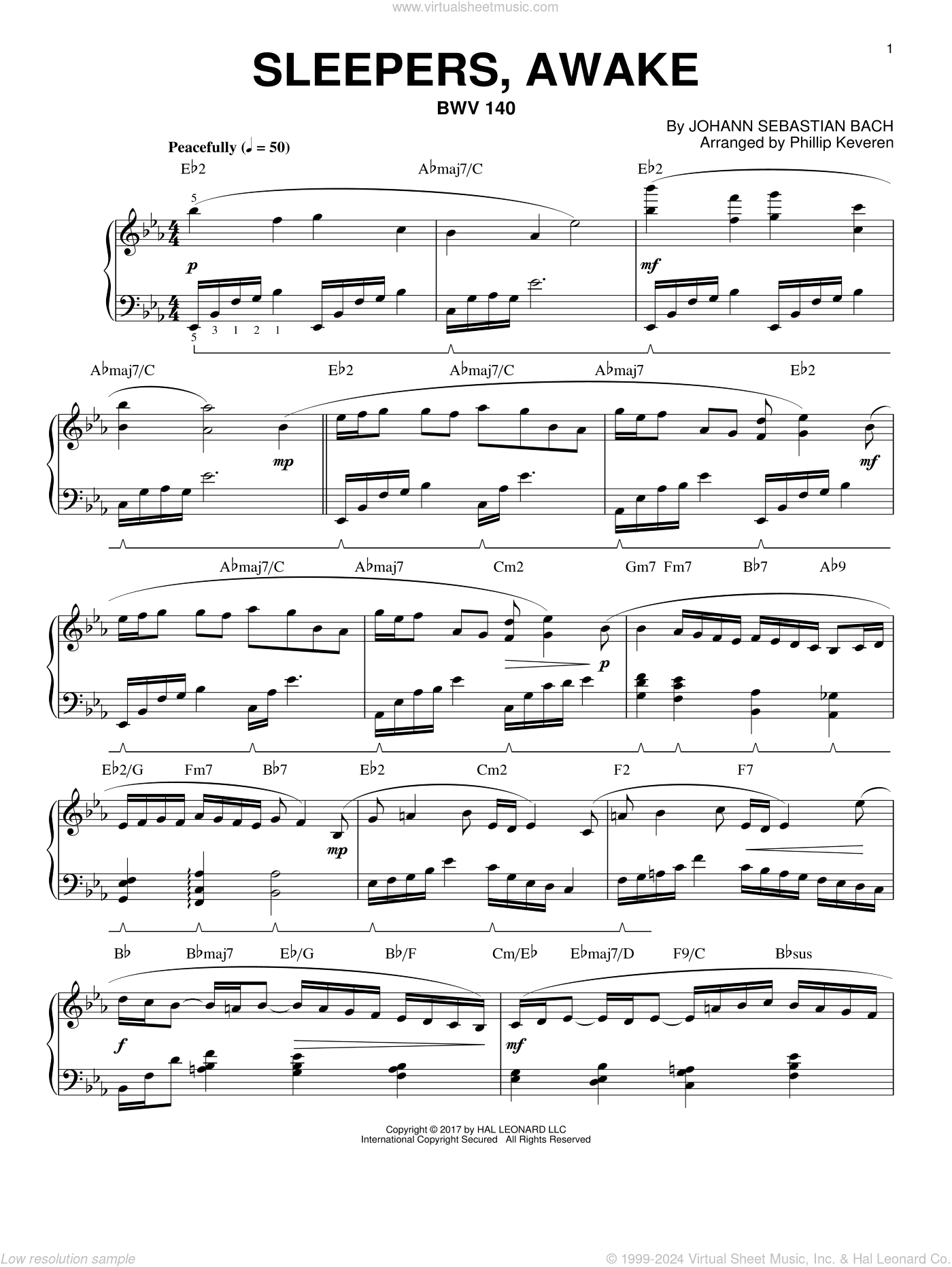 Sleepers, Awake, BWV 140 [Jazz version] (arr. Phillip Keveren)