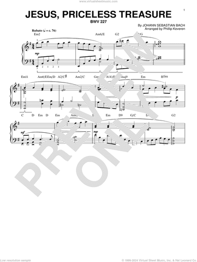 Jesus, Priceless Treasure, BWV 227 [Jazz version] (arr. Phillip Keveren)