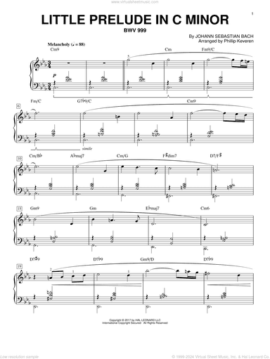 Little Prelude in C Minor, BWV 999 [Jazz version] (arr. Phillip Keveren)