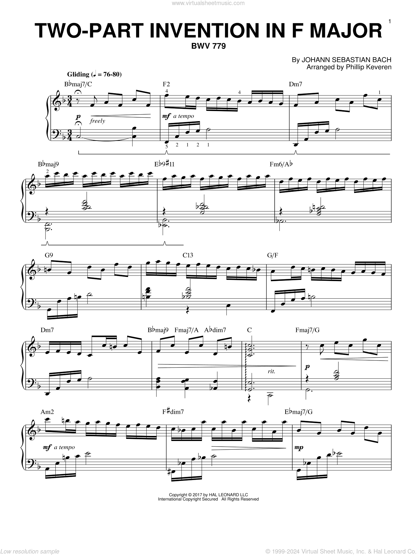 Two-Part Invention In F Major, BWV 779 [Jazz version] (arr. Phillip Keveren)