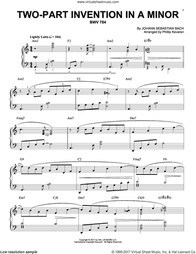 Two-Part Invention In A Minor, BWV 784 [Jazz version] (arr. Phillip Keveren)