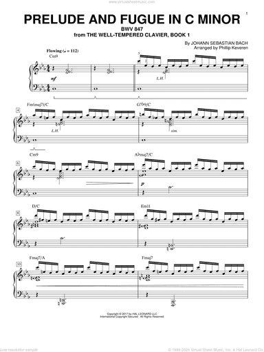 Prelude And Fugue In C Minor, BWV 847 [Jazz version] (arr. Phillip Keveren)