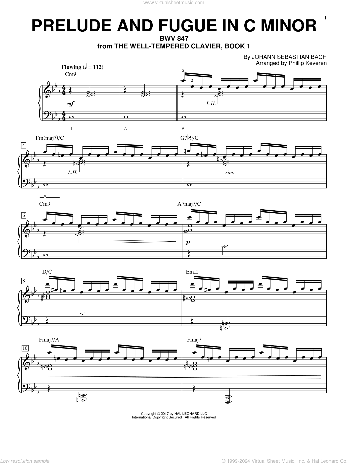 Prelude And Fugue In C Minor, BWV 847 [Jazz version] (arr. Phillip Keveren)