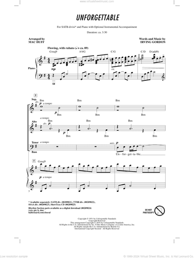 Unforgettable (arr. Mac Huff)