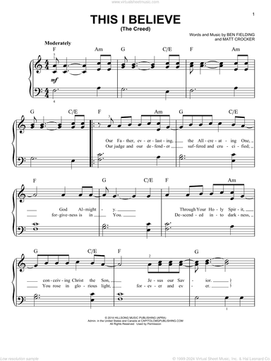 This I Believe (The Creed), (easy)