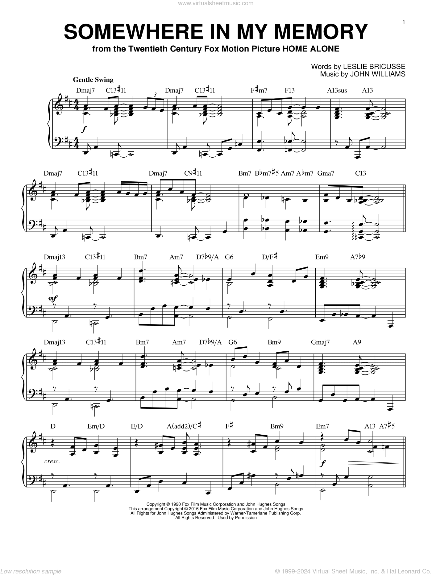 Somewhere In My Memory [Jazz version] (from Home Alone) (arr. Brent Edstrom)