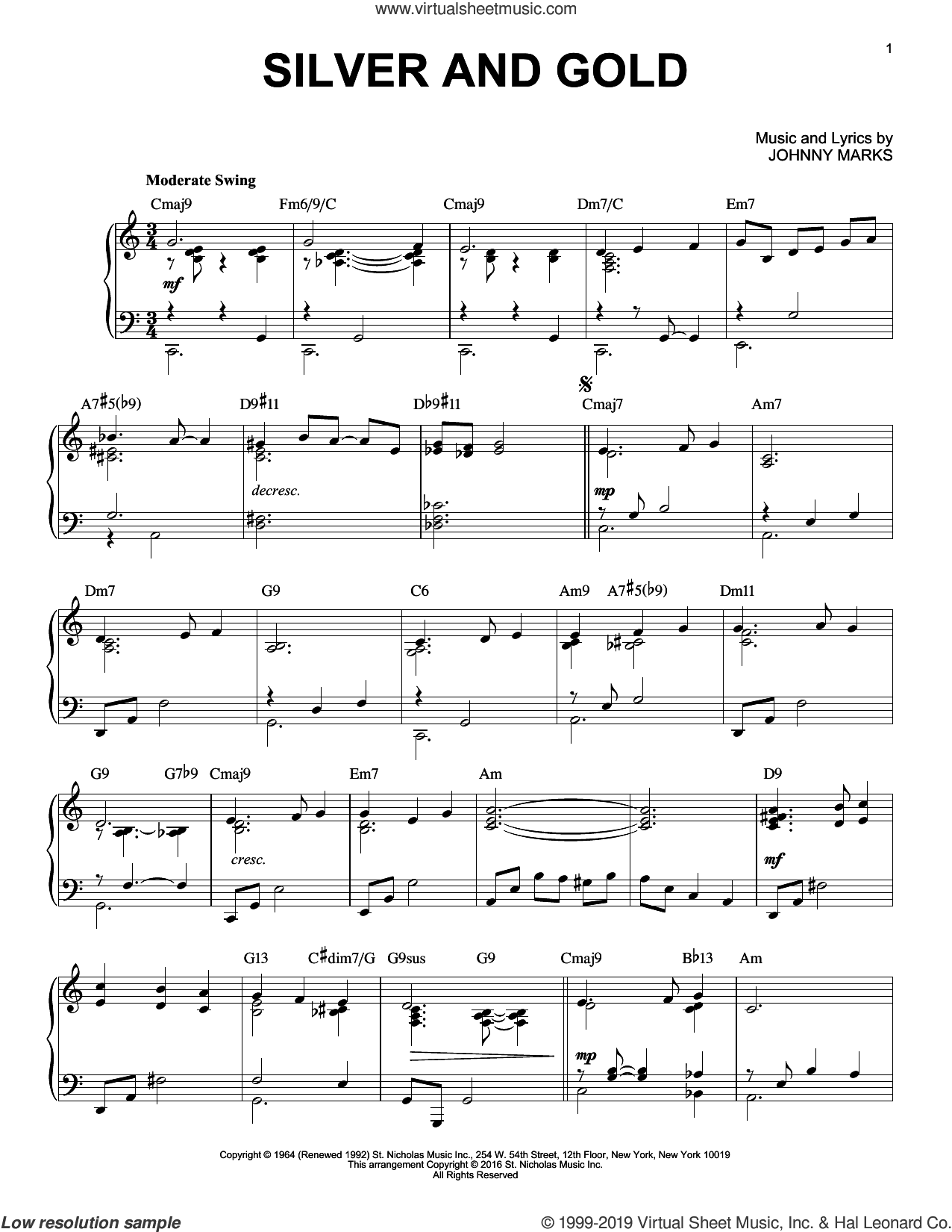 Silver And Gold [Jazz version] (arr. Brent Edstrom)