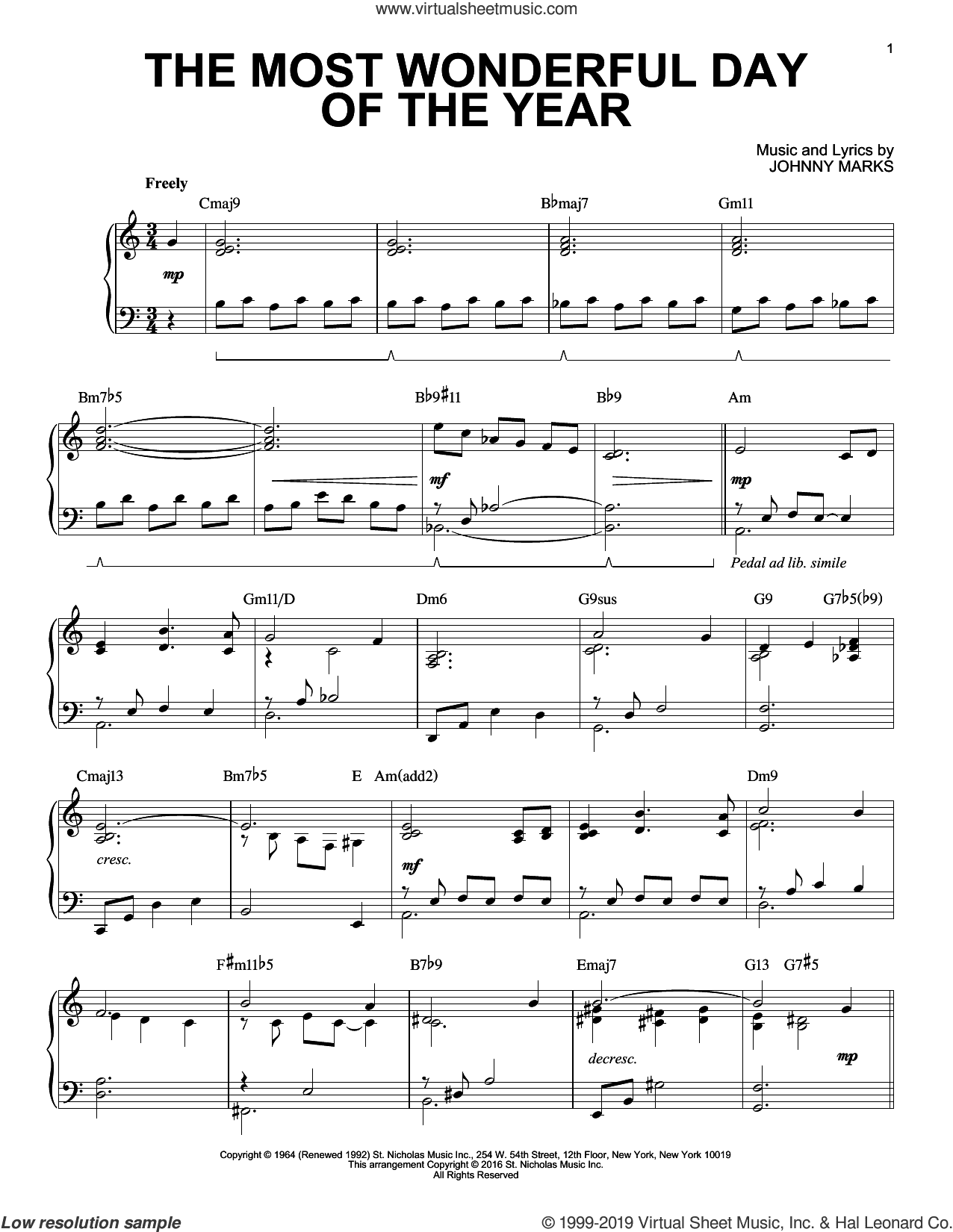The Most Wonderful Day Of The Year [Jazz version] (arr. Brent Edstrom)