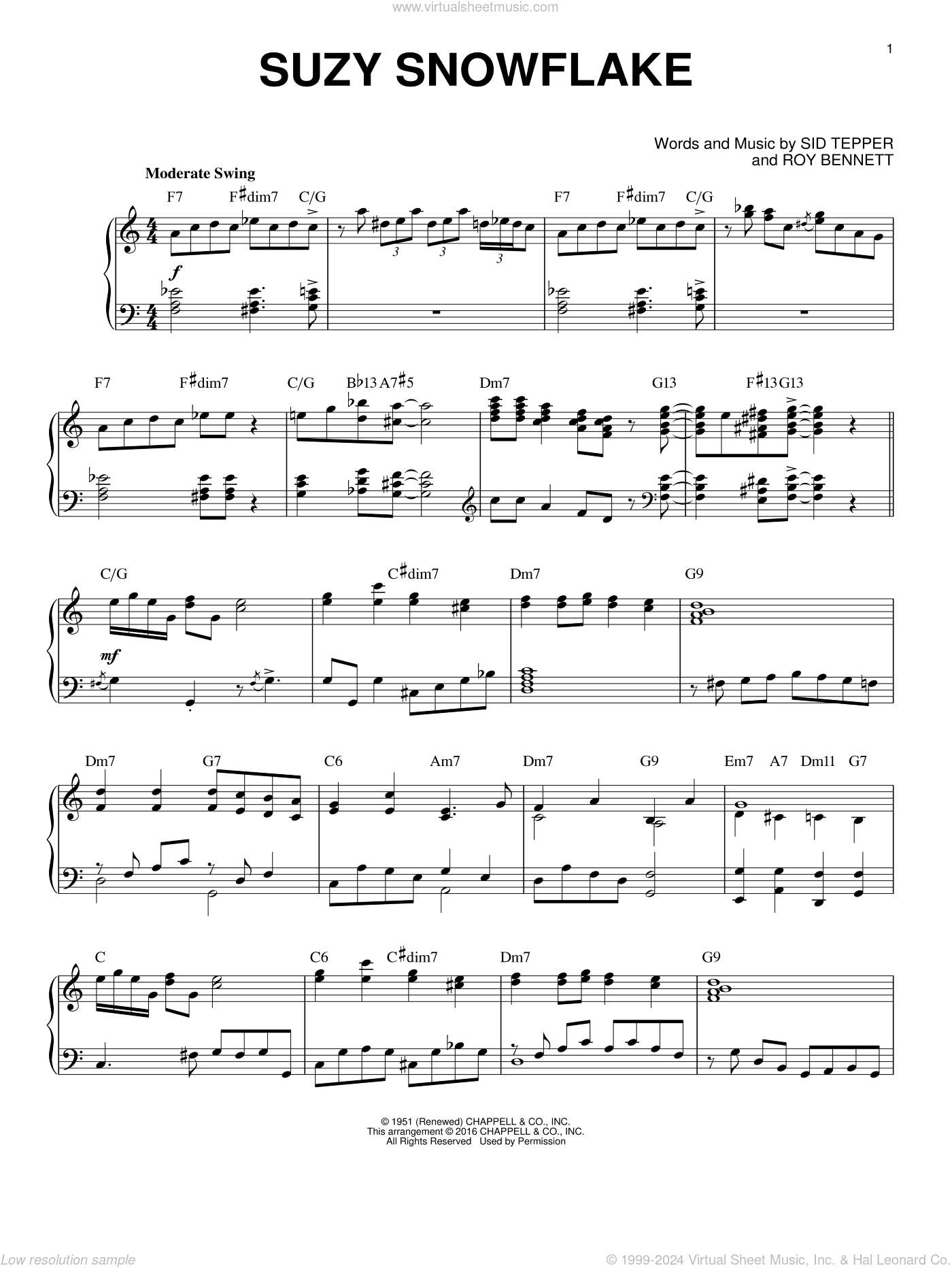 Suzy Snowflake [Jazz version] (arr. Brent Edstrom)