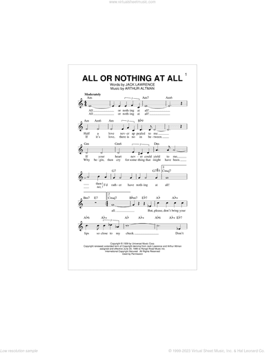 All Or Nothing At All