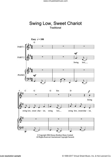 Swing Low, Sweet Chariot (arr. Rick Hein)