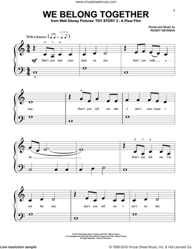 We Belong Together (from Toy Story 3), (beginner) (from Toy Story 3)
